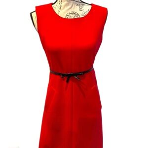 DVH Diane Von Furstenberg Berry Shift Dress Stretch Ponte Size 4